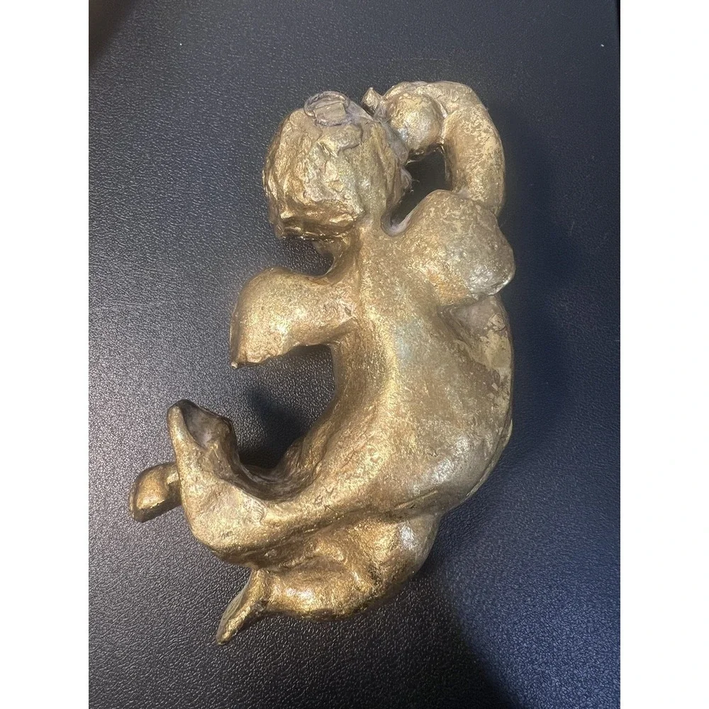 Vintage‎ Angel Cherub Wall Hanging Plaques Hollywood Regency Gold 7